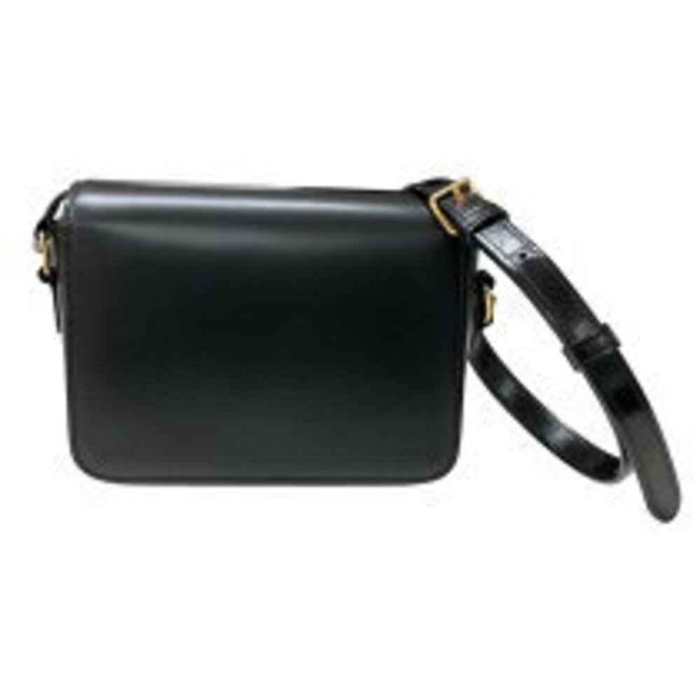 Celine Teen shoulder Bag Triomphe calfskin black shiny